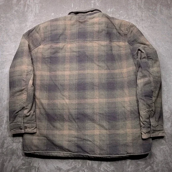 Levis Shirt Jacket Mens XXL Plaid Heavy Flannel Quilted Green Shacket Gorpcore - Picture 3 of 9